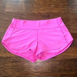 Size 6 Lululemon 2.5 Length Sonic Pink Shorts